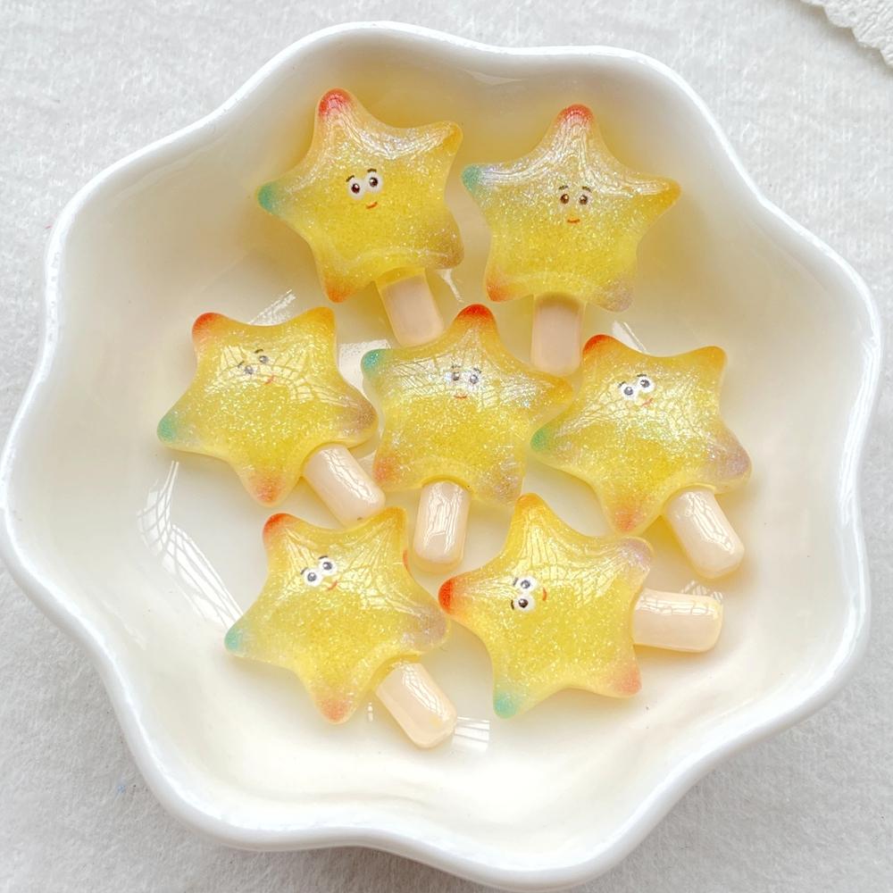 

10PCS Resin Colorful Cartoon Crab, Octopus, Bear Paw, Starfish Ice Cream Animals Scrapbook DIY Jewelry Decor Crafts Accessories