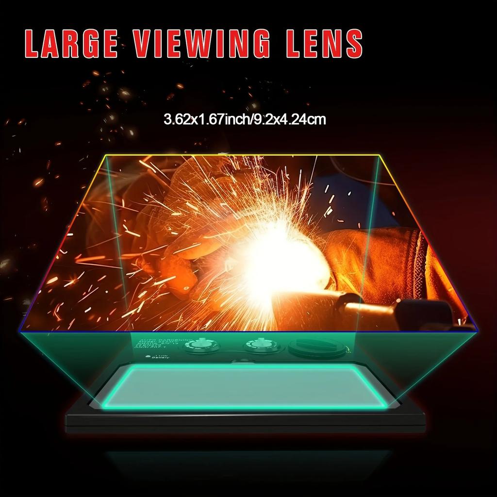 Solarbetriebene, automatisch dimmbare Schweißmaske, am Kopf montierter LCD-Bildschirm, Lichtbogensensor, breite Abdeckung, Schweißhelm