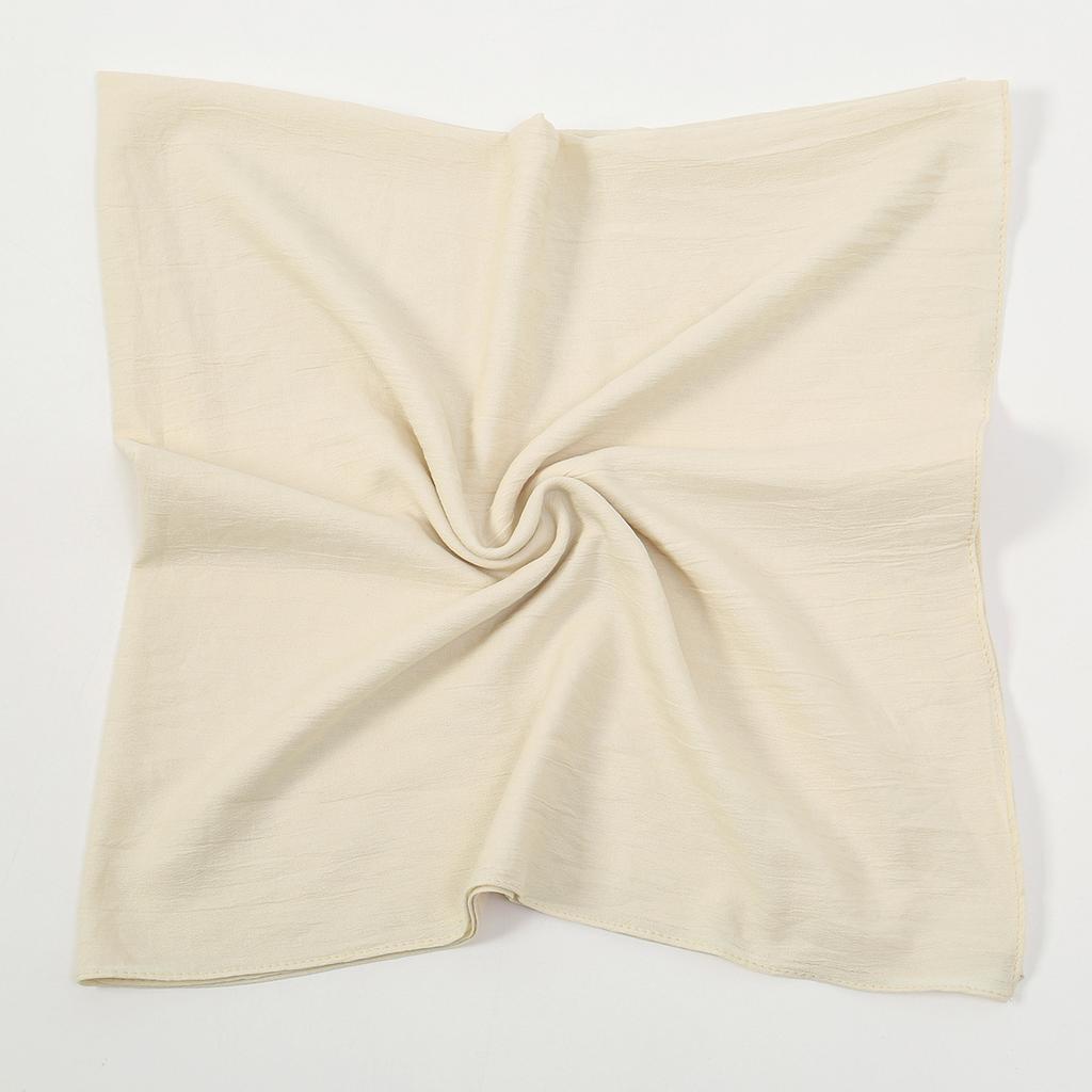 90*90Cm Crinkle Square Scarf Women Solid Color Wrinkle Hijab Shawl Thin Soft Cotton Hair Wraps Headscarf