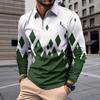 Modern Long Sleeve Polo Shirt, Stylish Striped Design For Casual Wear