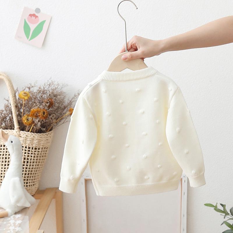 Girls' Flower Knit Cardigan - Spring/Autumn Infant Toddler Wool Top