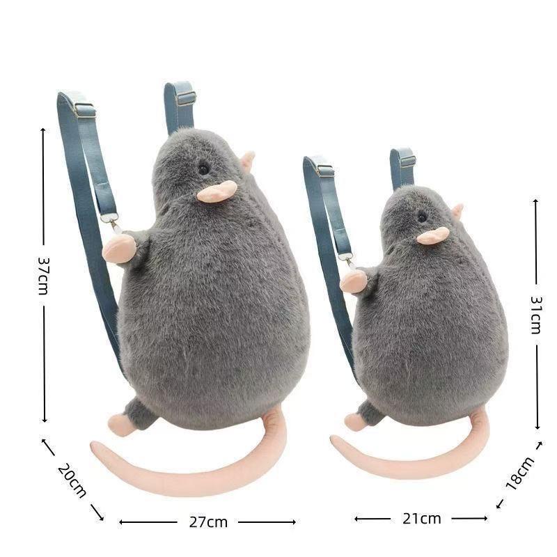 Cartoon Haustier schicke Ratte Plüsch Rucksack für Damen und Herren mit geräumigem Stauraum für den täglichen Gebrauch