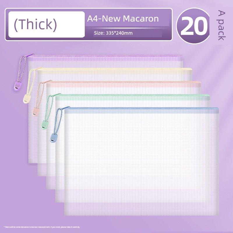 Large Capacity Folder Information Bag for Students A5 Small Mesh Zipper Bag Stationery Subject Test Paper Storage Bag File Briefbag Zipper Bag Storage