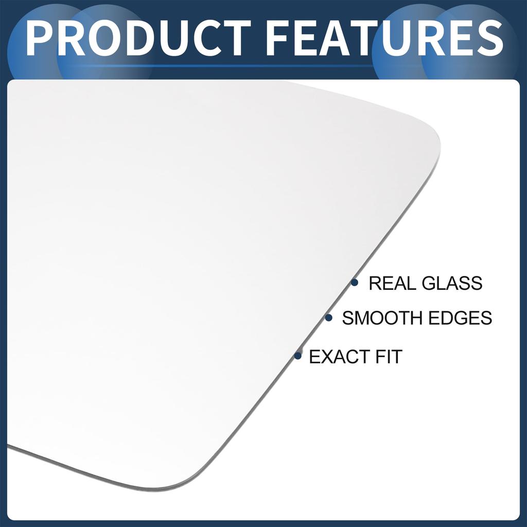 INFINAUTO Compatible with Volvo Left Driver Side Mirror Glass Replacement W / White Glass