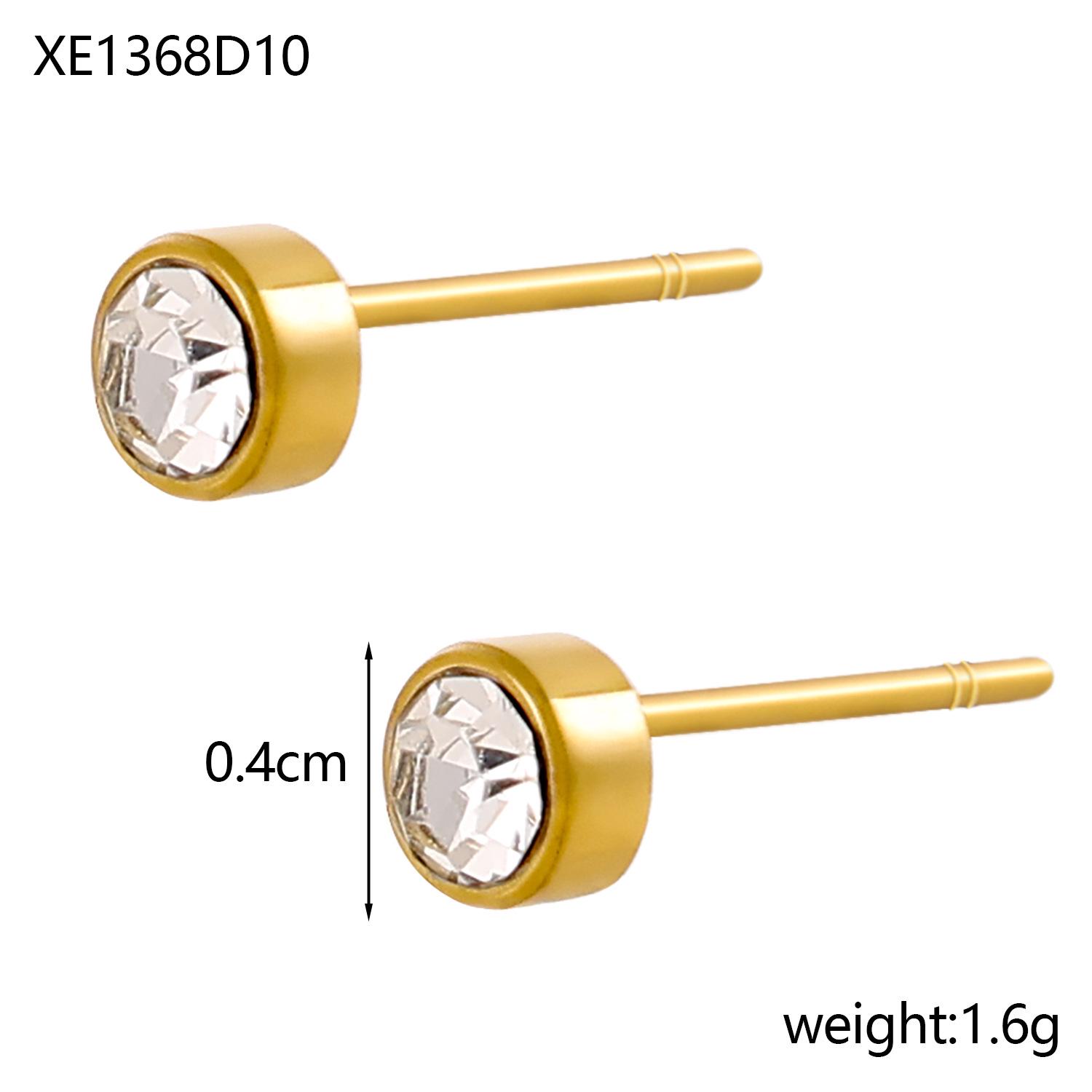 

Позолоченные серьги-пусеты из нержавеющей стали с круглыми цветными цирконами, созвездиями и камнями рождения