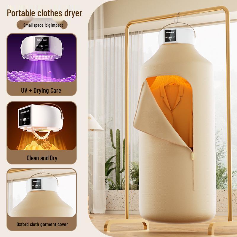 

Multi-functional Folding Clothes Dryer with Timer and Purple Light for Home, Dorm, and Travel Touch Screen