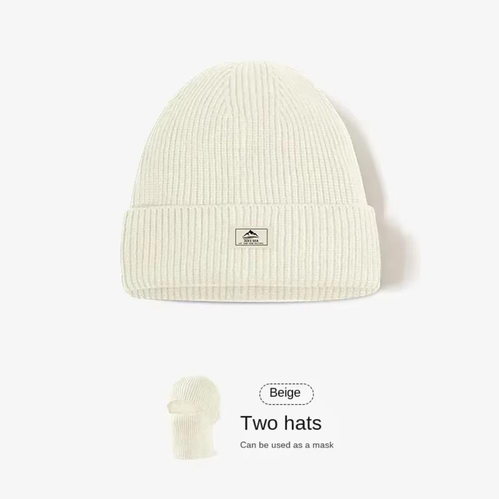 

Ear Protection Winter Balaclava Hat Windproof Warmer Hat Fashion Knitted Hat Outdoor Ski Skate бежевий