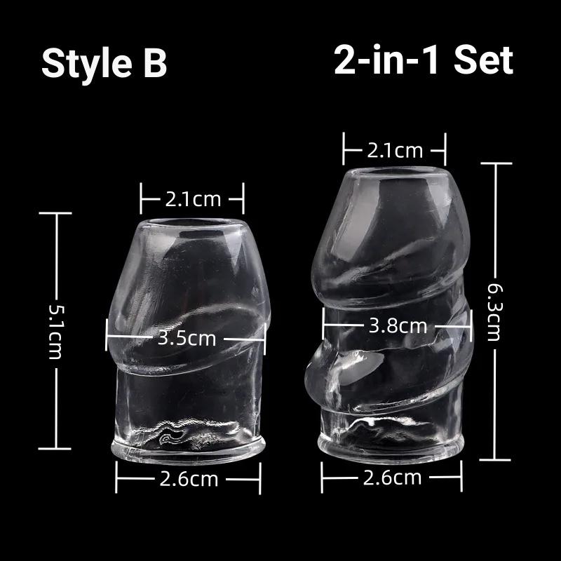 Delayed Ejaculation Adult Sexual Products Desensitized Particles, Glans Covering, Penis Enlargement and Thickening 2 Pcs