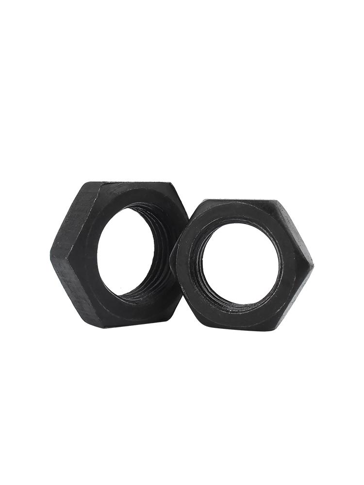 Blackened Iron Grade 8.8 Thin Hex Nut Cap Set, High Strength Fine Thread, Flat Head, Sizes M4-M36