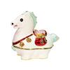 Exquisite Alloy Trinket Box Horse Shaped Jewelry Case with Glossy Finish and Sparkling Rhinestones for Small Accessory