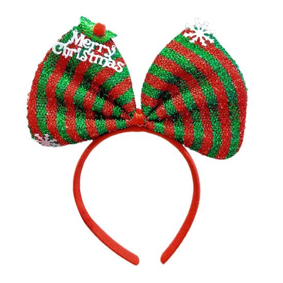 

Рождественская повязка на голову с бантом для детей и взрослых, карнавальный костюм, украшение для вечеринки, красный, зеленый, с блестками, рождественский головной убор, реквизит для фотосъемки 2