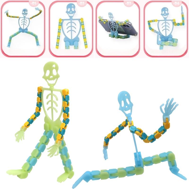 Fluorescent Transformable Skeleton Halloween Toy Wholesale Unique And Novel Prank Toy