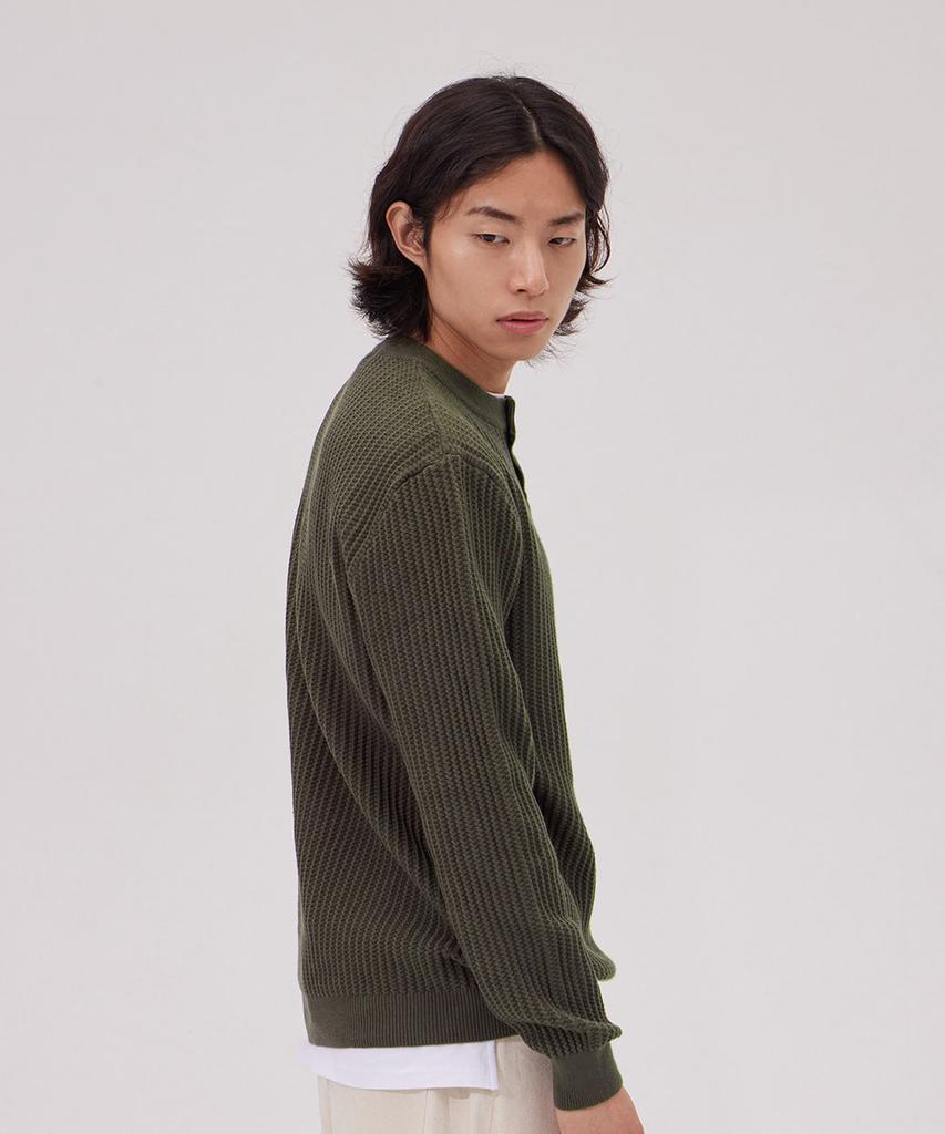 MAKEITTO Daily Viscose Henley Neck Knit_Gray