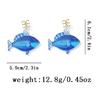 Elegant Water Themed Drop Earrings Unique Acrylic Handmade Fish Pendant Jewelry Lightweight and Comfortable Accessory