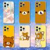 Cartoon Cute Rilakkuma Phone Case For iPhone 16,15,17,12,13,14,11 Max,Pro,Plus,X,XS,XR,SE4,E Mini Transparent Cover
