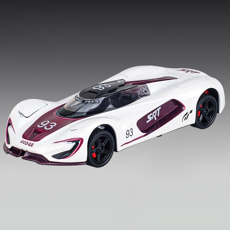 1/32 Dodge Tomahawk SRT V10 Concept Sports Car Alloy Metal Diecast Model Car Sound and Light Pull Back High Simulation Ornaments