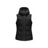 Solid Color Hooded Sleeveless Down Vest Women Vest Carbon-Black P425W140-0018