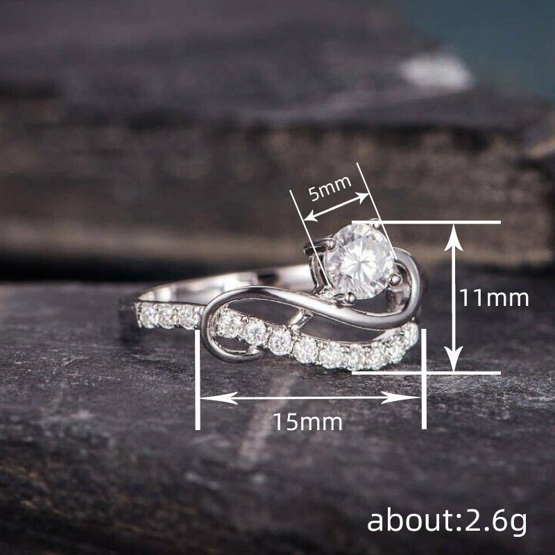 Design Ring Woman, Line Round Zircon Ring, Engagement Light Luxury Jewelry