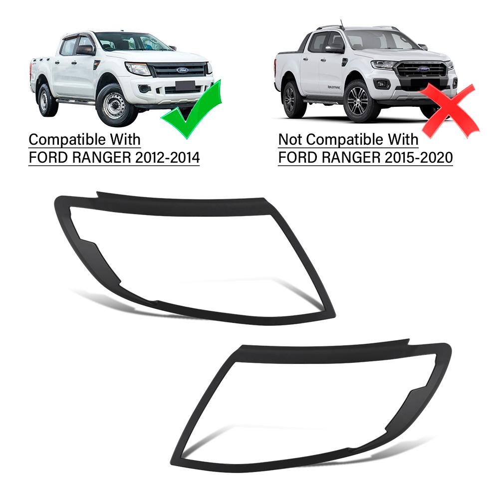 

For Ford Ranger T6 2012 2013 2014 Wildtrak Car Front Head Lights Lamp Cover Trim Sticker ABS Matte Black Accessories XLT SPORT
