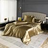 High Quality Bedding Set Skin Friendly Satin Quilt Cover Single Double Full Queen Solid Color Duvet Cover