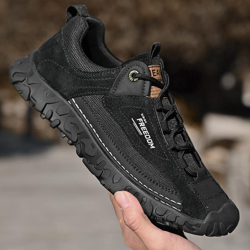 Four Seasons Men's Pigskin Mesh Breathable Retro Casual Shoes Large Size Casual Shoes Lightweight Ankle Boots