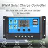Solar Controller 10A 20A 30A PWM Battery Charger LCD Display Dual USB 5V Output 12V/24V 50A 60A Solar Regulator LCD Display