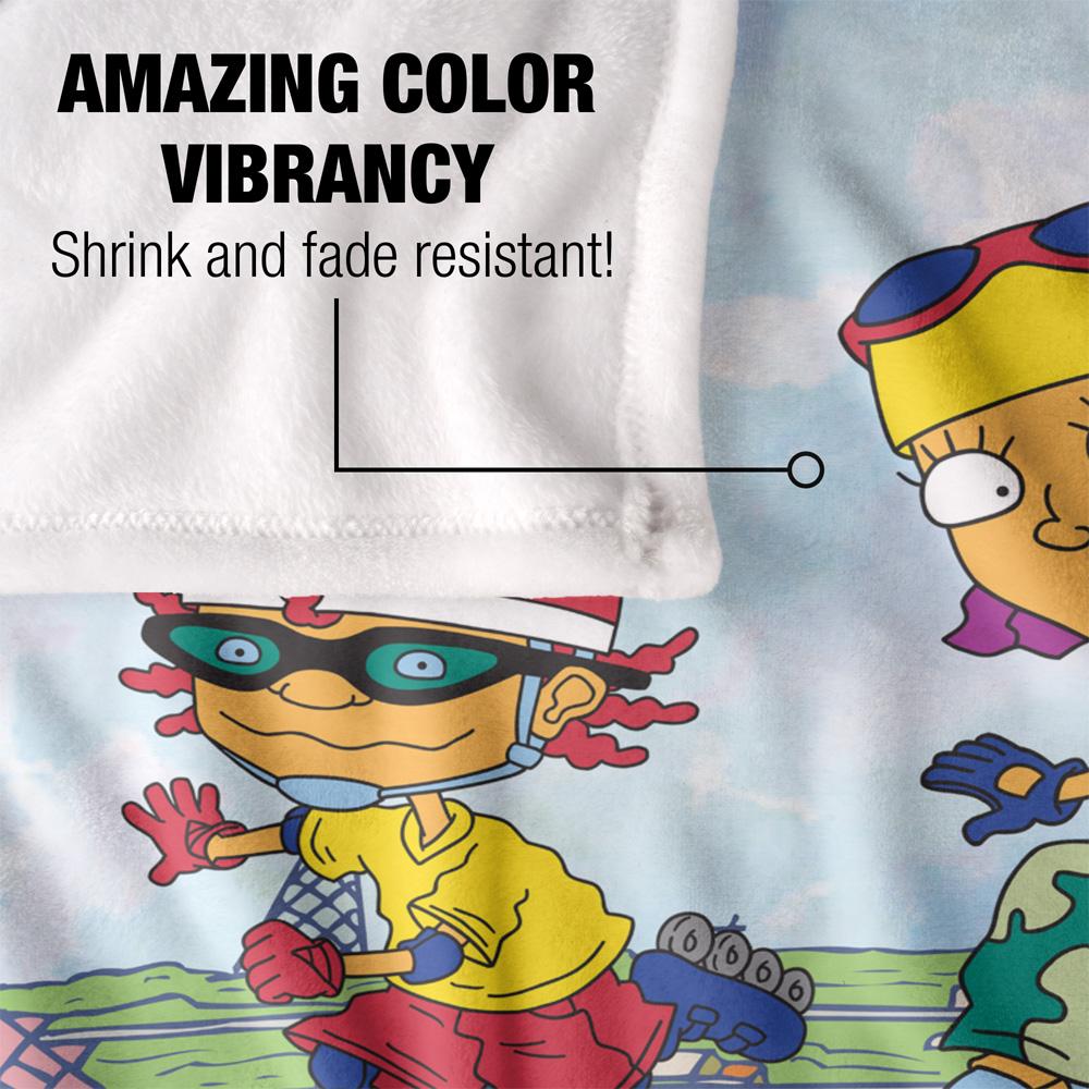 Rocket Power Silky Rollerskates Otto, Reggie & Twister Supersoft Blanket
