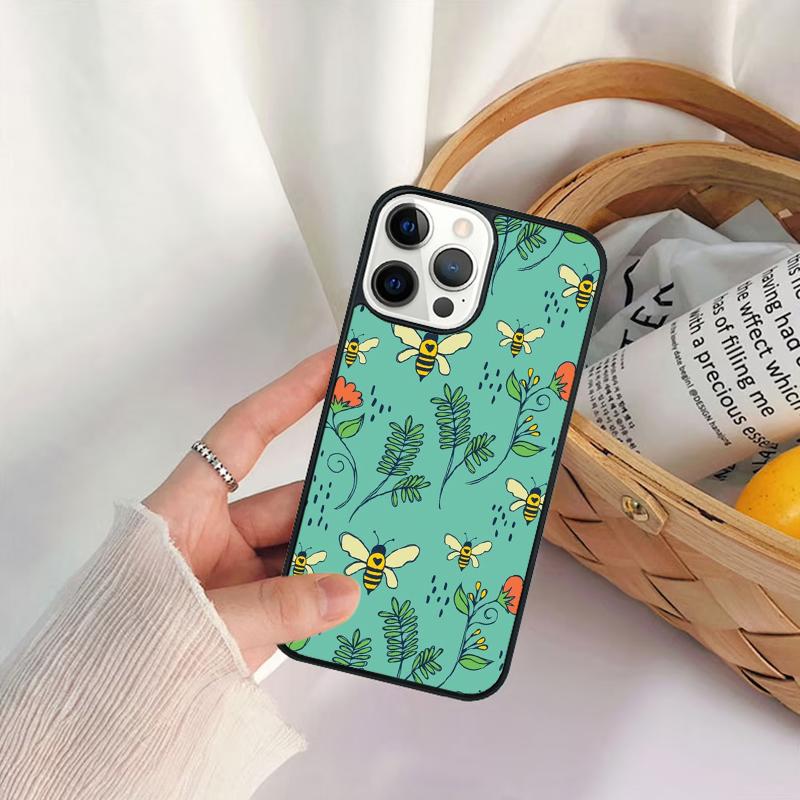 Bees Phone Case For iPhone 17 Air 16 15 14 11 12 13 Pro  MAX Plus Coque Cover Shell