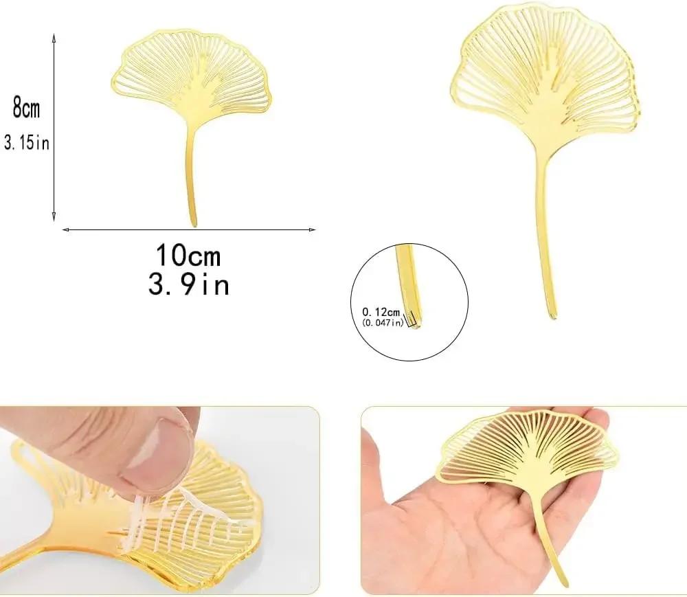 New Acrylic Gold Ginkgo Leaves Cake Topper Happy Birthday Cake Topper Baking Accessories Party Supplies Cake Decorating Tool