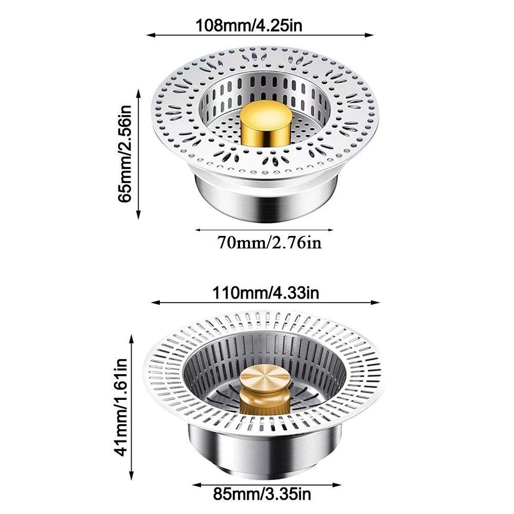 Pop-Up Sink Leak Stopper Stainless Steel Bounce Core Drainer Practical Food Catcher Strainer