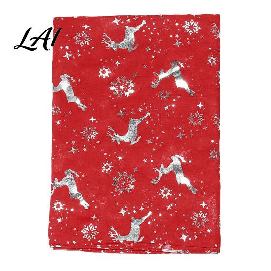 Winter Christmas Scarf Theme for Women Glitter Sparkly Foil Reindeer Soft Festive Neck Warmer Print Scarves Lightweight Shawl Wrap Fall Cozy Holiday