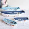 Wooden Boat Ornaments Craft  Home Decoration Marine Sailboat Shelf Model  Living Room Office Gifts Desktop Mediterranean Styles