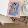 Embroidered Cat Denim Fabric Phone Case IPhone 17 Pro Max 16 15 13 Protective Cover Soft Stitched Design