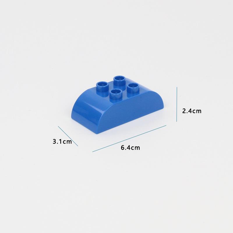 Compatible with LEGO Duplo: Double Slope 2-Hole Curved Arc Bricks for Kindergarten Toys