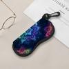 2D-Neon Mandala Flower Print Protective Sunglasses Case, Portable Zipper Eyewear Pouch, Lightweight Zipper Eyeglasses Holder for Travel Gift