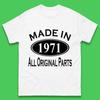 Hergestellt 1971 Alle Originalteile Vintage Retro 52. Geburtstag Lustig 52 Jahre Alt Geburtstagsgeschenk Herren T-Shirt Top