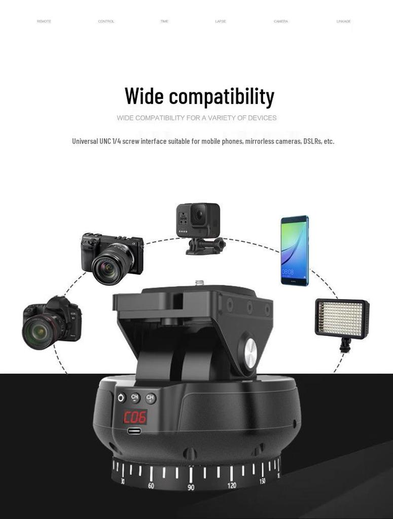 Era Panoramic Electric Pan-Tilt Head: 360° DSLR Camera Time-Lapse Photography with Automatic Rotation