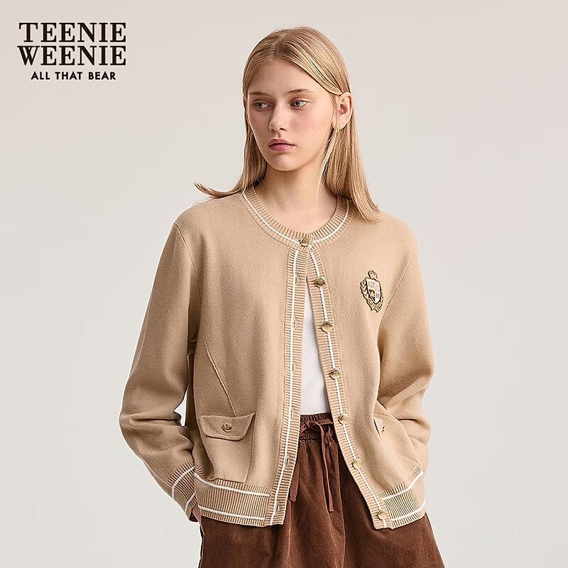 Teenie Weenie Women's 2025 Fall Color-Block Round Neck Knit Sweater