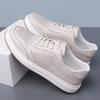 Low-top hollowed-out leather shoes men's 2025 summer cowhide casual leather sandals lace-up breathable hole sandals 2025