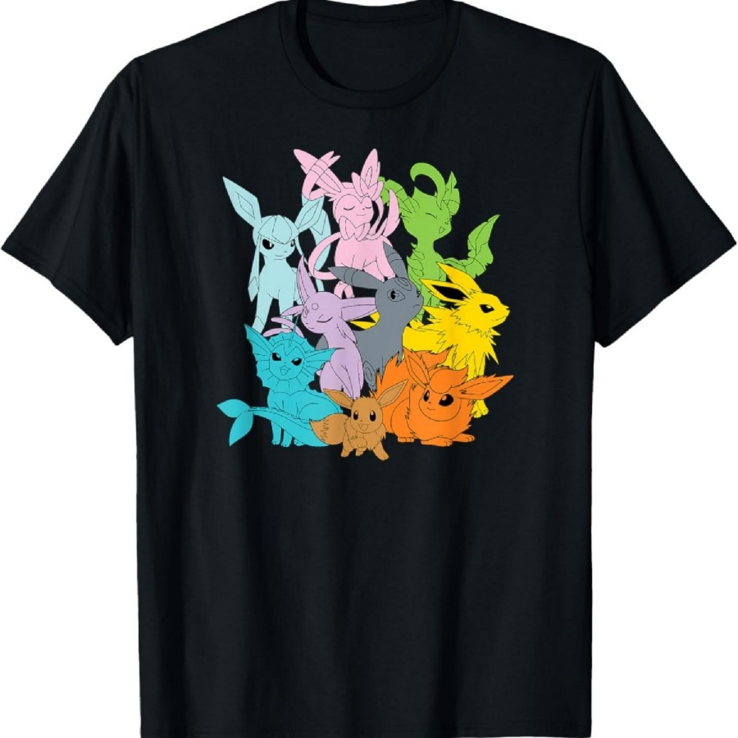 Pokémon - Футболка однотонная с Эволюциями Иви S чёрный