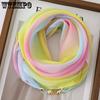 Women's Silk Scarf Gradient Color Chiffon Scarf Neck Protection Scarf Square Scarf Fashionable Commuting