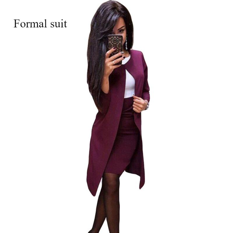 Mode Spleißen Einfarbig Professionelle Frauen Kleid Set Temperament Schlank Büro Anzug Formelle Anzug