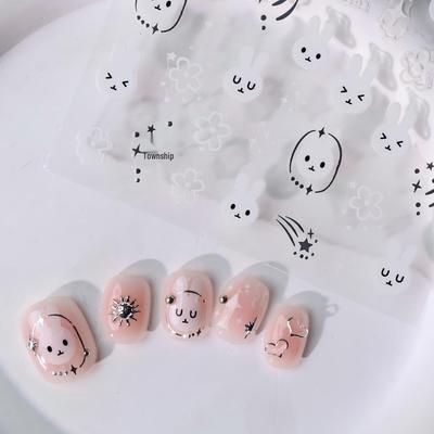Trendy 3D Cartoon Rabbit Nail Stickers - DH-1103
