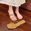 Elegant 2025 New Summer Women's Sandals High Heel Slippers Solid Color Thin Strap Sexy Style Clip Toe Thin Strap Sandals