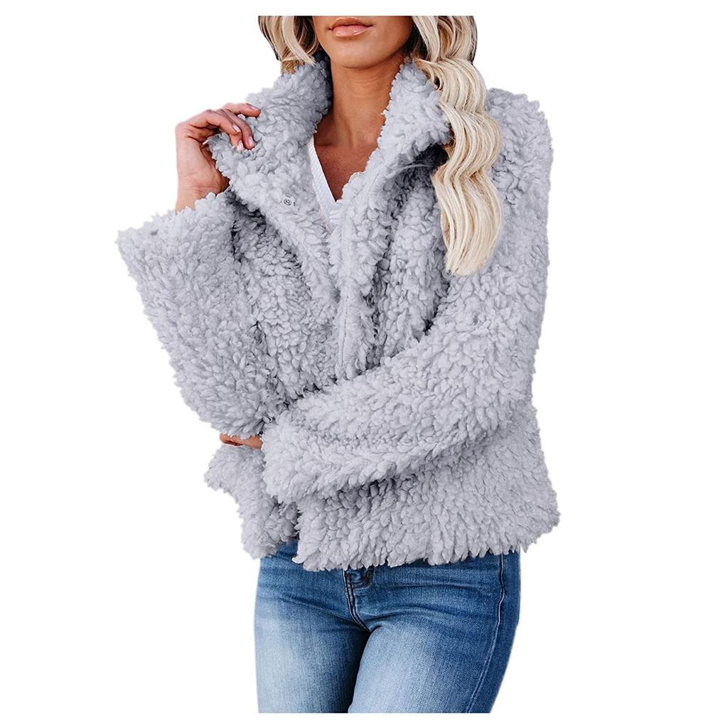 Jackets For Women Casual Fleece Fuzzy Faux Shearling Warm Winter Outwear Jackets Shaggy Coat