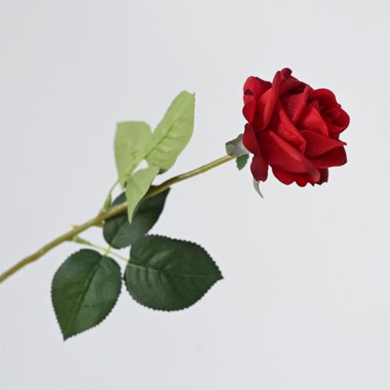 Flor Rosa Artificial Realista Toque Real Buquê de Rosas Falsas de Seda Flor Falsa com Folhas para Centro de Mesa de Casa Casamento Festa