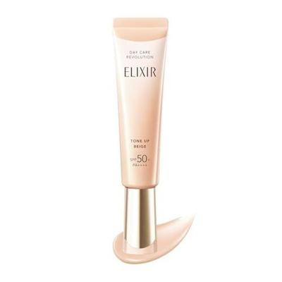 Elixir UV Emulsion Day Care Revolution Tone Up BE + Ca Pure Beige 35g SPF50+PA++++ Morning Use Daytime Makeup Base Sunscreen Spot Correction Beautiful