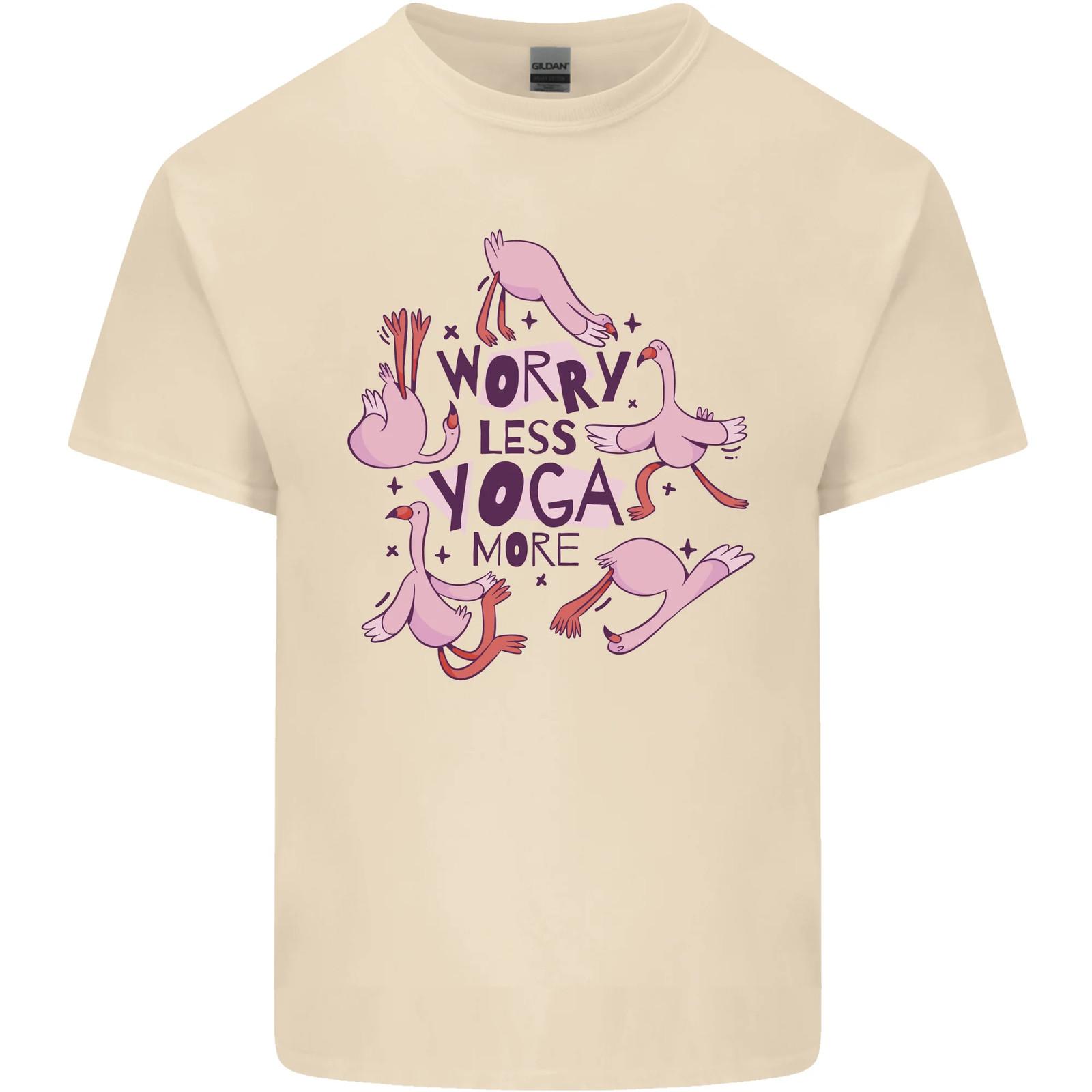 26 Worried Less  Do Yoga More  Men s Cotton T-Shirt- Unisex T-Shirt XXXL