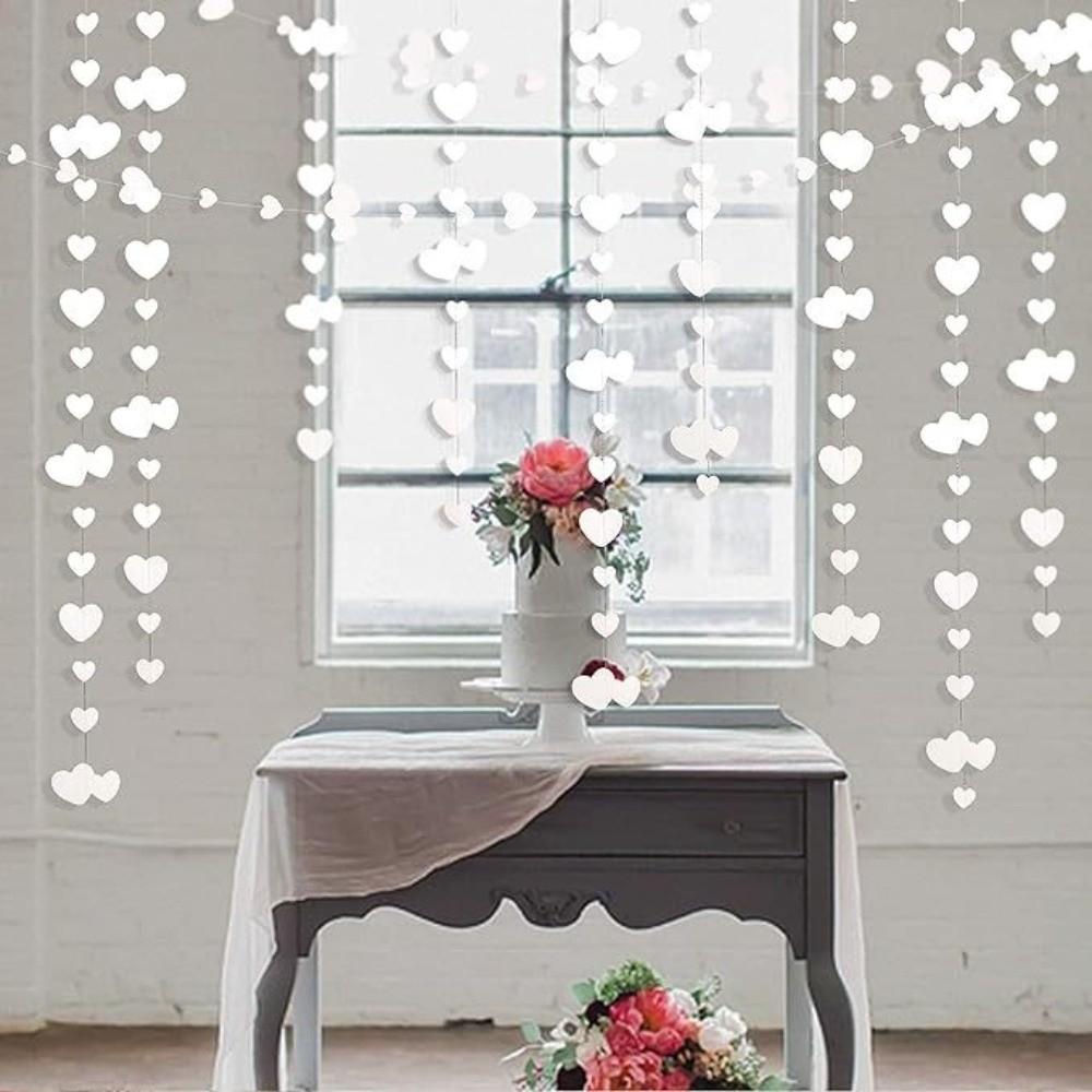 1 Stück 4M Hochzeit Rotes Herz Girlande, Liebes-Girlande Glitzerpapier Fahne Jahrestag Geburtstage Partys Zuhause Hängende Dekoration