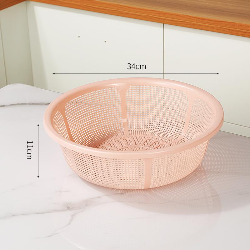 Large Size Plastic Drain Basket Kitchen Vegetable Washing Basket Hollow Out Fruit Basket Round Sieve Rice Cleaning Basket